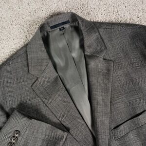 Jos A Bank 1905 Tailored Fit 42S Glen Plaid With Red And Blue Over-stripe...